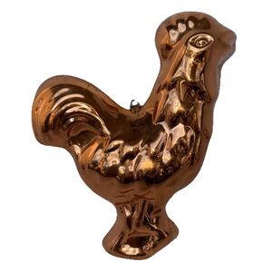 Vintage Chicken Rooster Cake Jello Gelatin Mold Pan Copper & Tin Kitchen Decor